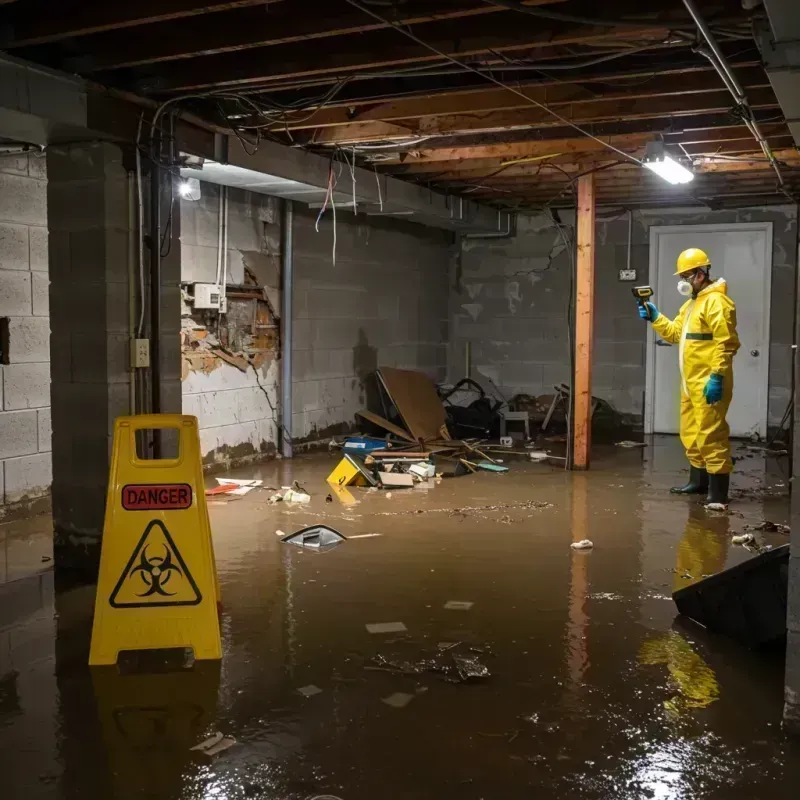 Flooded Basement Electrical Hazard in Monroe North, WA Property